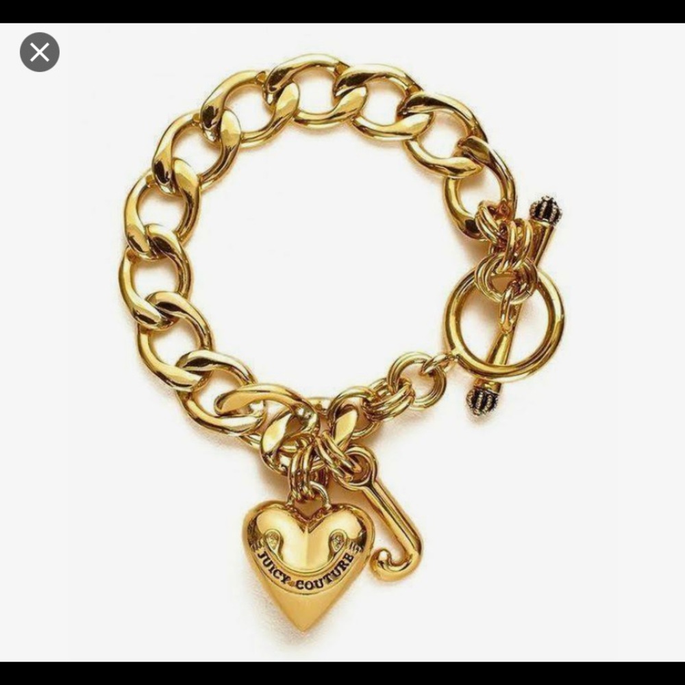 Juicy Couture Gold Starter Charm Heart Bracelet